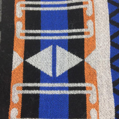 Vintage Geometric Plaid Shawl Scarf Blanket Wrap Dual Purpose Hooded Cloak