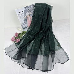 Thin Silk Scarf Breathable Sunproof Shawl for Spring & Summer