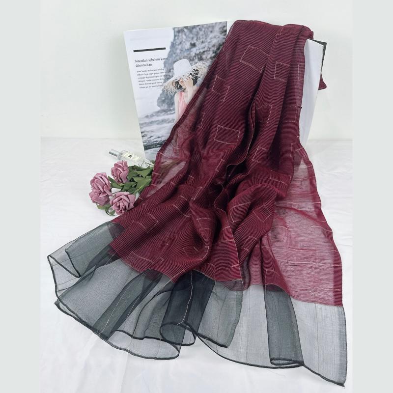 Thin Silk Scarf Breathable Sunproof Shawl for Spring & Summer