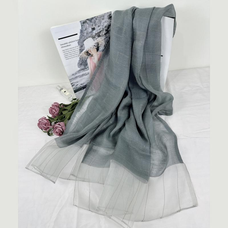 Thin Silk Scarf Breathable Sunproof Shawl for Spring & Summer