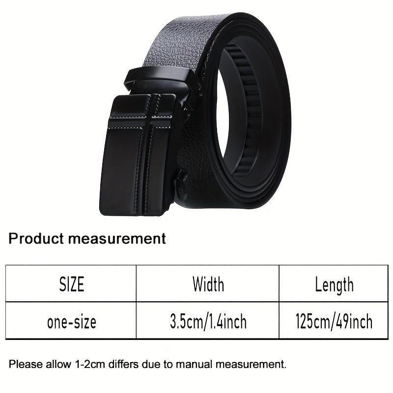 Men's Automatic Buckle Business Belt Square Buckle
