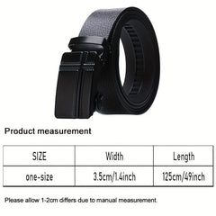Men's Automatic Buckle Business Belt Square Buckle