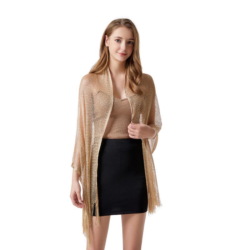 Hollow Out Shawl Tassel Scarf Thin Cape Summer Sunscreen Shawl