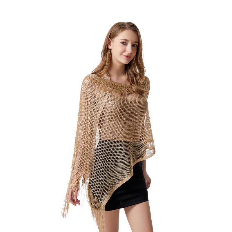 Hollow Out Shawl Tassel Scarf Thin Cape Summer Sunscreen Shawl