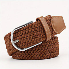 Stylish Casual Woven Elastic Belt No Need For Perforated Canvas Belt