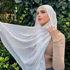 Vintage Gauze Hijab Shawl Windproof Head Wrap for Women