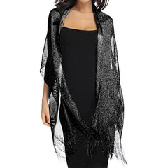 Sparkling Metallic Shawls & Wraps With Buckle for Evening Party Dresses
