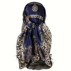 Leopard Chain Print Bandana Classic Satin Square Scarf