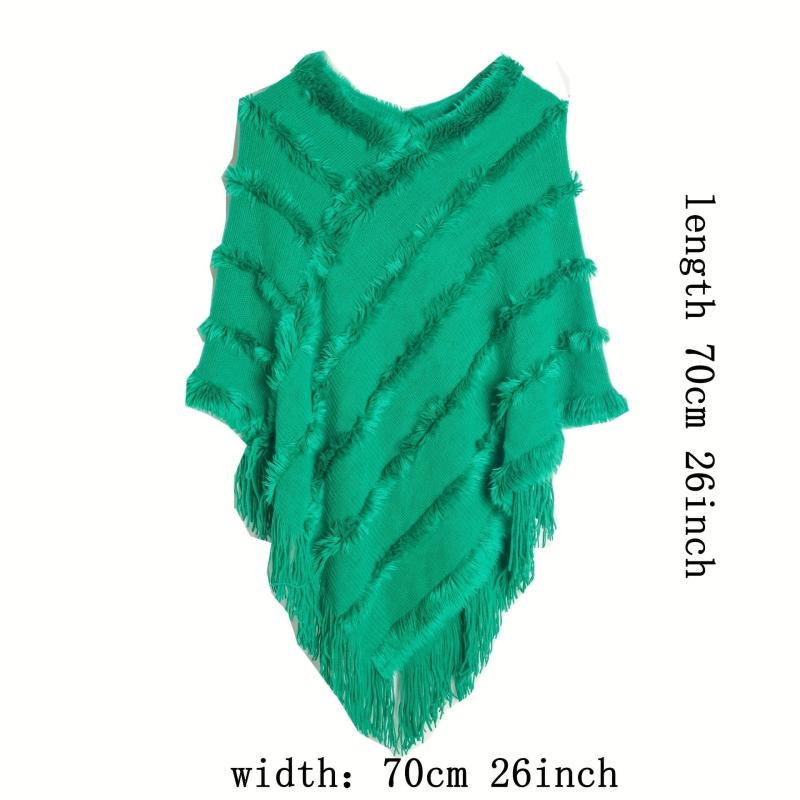 Vintage Tassel Warm Cape Classic Cloak Windproof Shawl