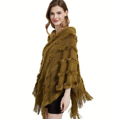 Vintage Tassel Warm Cape Classic Cloak Windproof Shawl