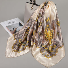 Large Square Scarf Silk Bandana Neckerchief Hair Accessories