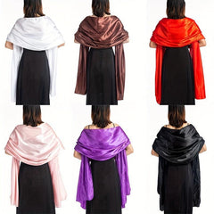 Solid Silk Wrap Scarf Classic Wedding Cover Up
