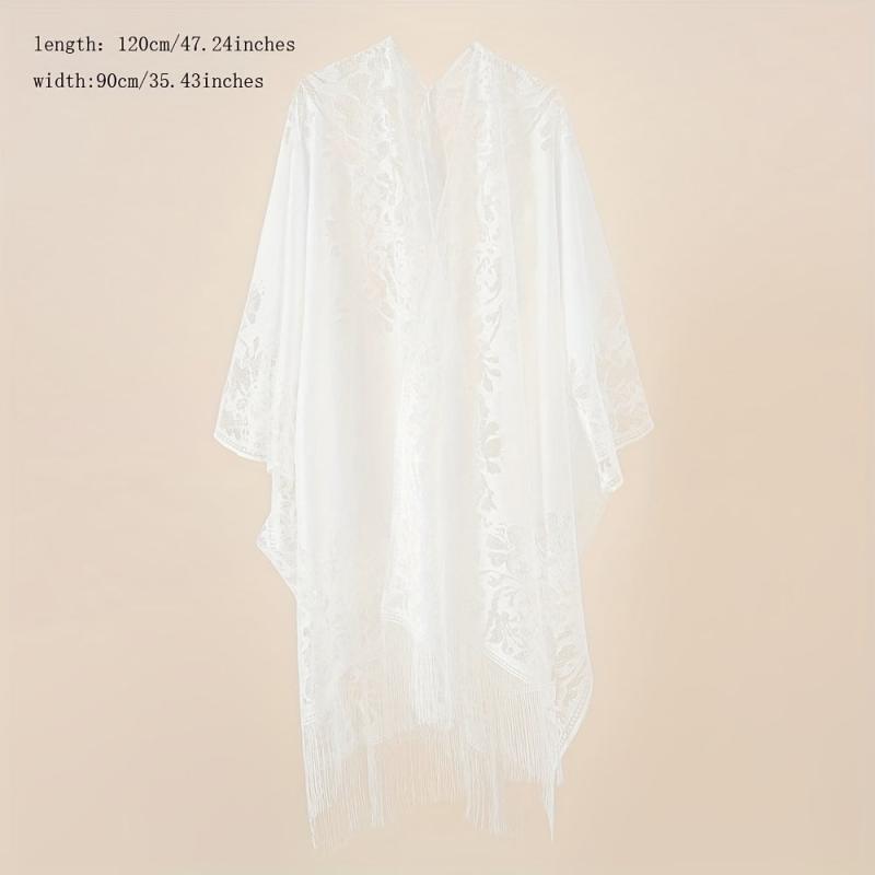 Solid Lace Cardigan Sunproof Shawl Casual Beach Cape