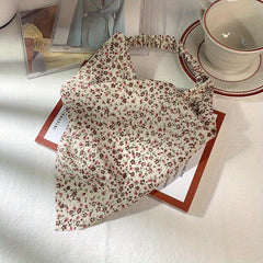Floral Print Headband Triangle Scarf Elastic Turban Bandana Women Head Wrap