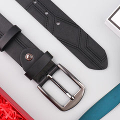 Men's Thread Alloy Needle Buckle PU Belt