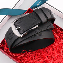 Men's Thread Alloy Needle Buckle PU Belt