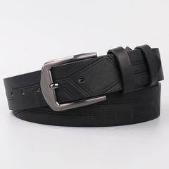 Men's Thread Alloy Needle Buckle PU Belt