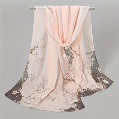 Floral Chiffon Scarf Sunscreen Wrap Beach Towel