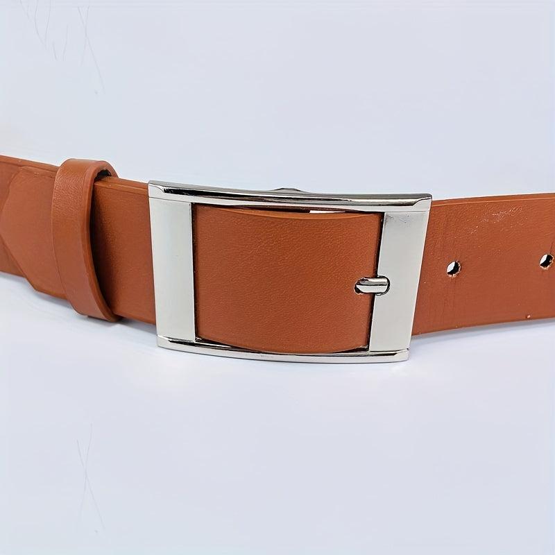 Men's Square Pin Buckle Belt For Denim Pants Jeans Casual Daily