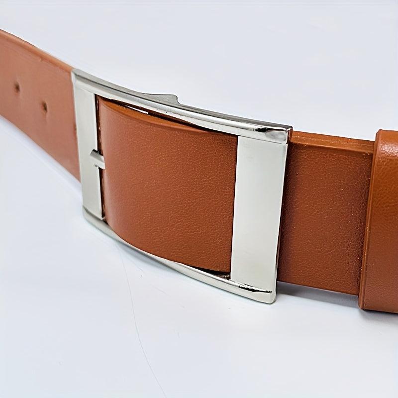 Men's Square Pin Buckle Belt For Denim Pants Jeans Casual Daily