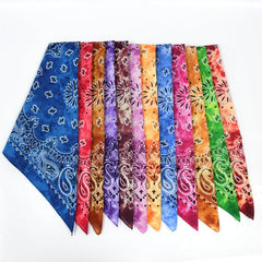 Paisley Print Tie Dye Bandana Casual Square Scarf