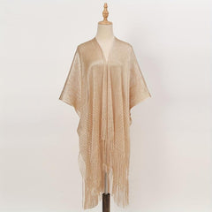 Glitter Tassel Shawl Solid Wrap for Women