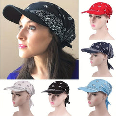 Paisley Print Turban Cap Solid Hip Hop Baseball Cap Casual Head Scarf Hat