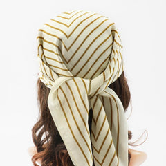 Striped Square Scarf Lightweight Headscarf Breathable Hair Wrap