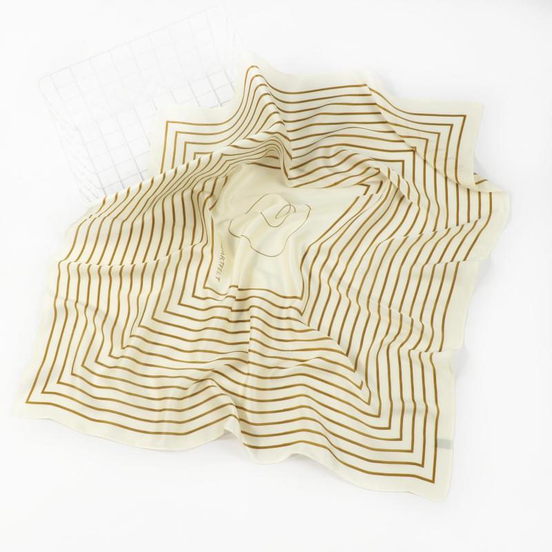 Striped Square Scarf Lightweight Headscarf Breathable Hair Wrap