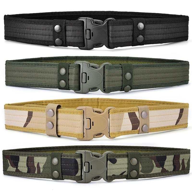 Men's Camouflage Tactical Belt for Outdoor Security and Mountaineering