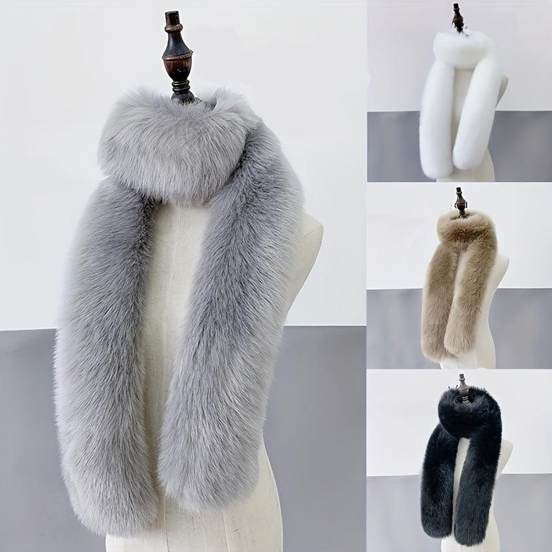 Warm Plush Faux Fur Scarf Winter Soft Windproof Scarf