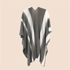 Double Colors Knitted Shawl Warm Windproof Cardigan Casual Outdoor Shawl