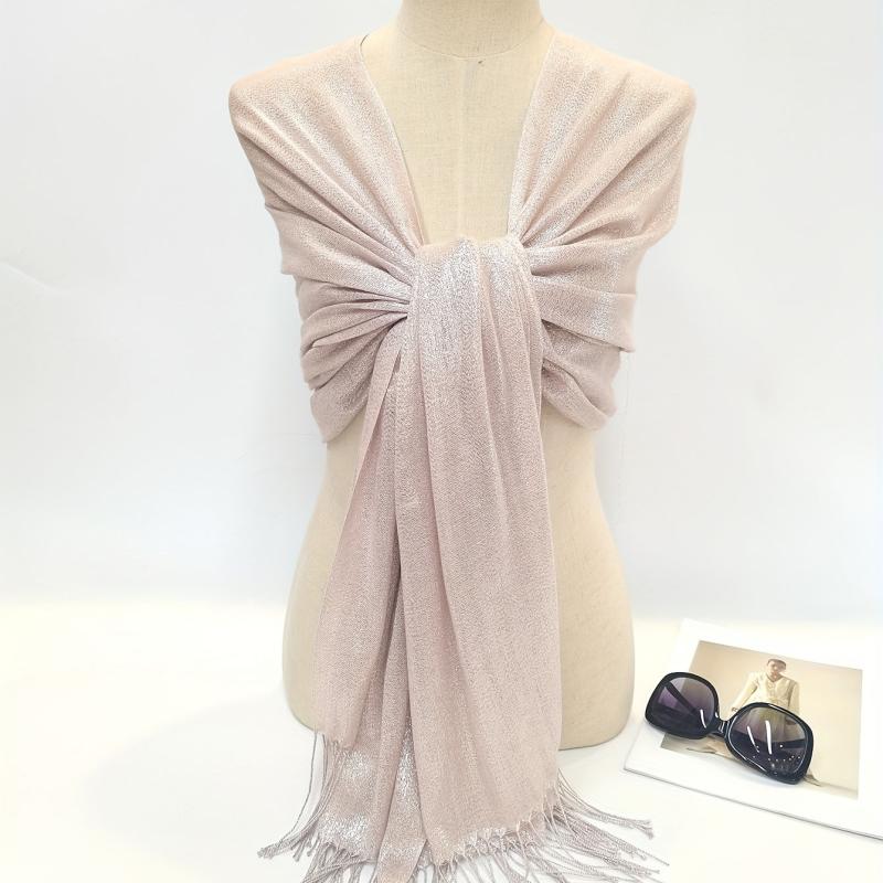 Pink Tassel Scarf Classic Shawl Casual Windproof Wraps For Party Prom Decorative