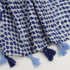 Flower & Leaves Print Fringe Trim Scarf Shawl Wrap Casual Head Wrap