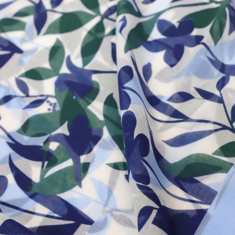 Flower & Leaves Print Fringe Trim Scarf Shawl Wrap Casual Head Wrap
