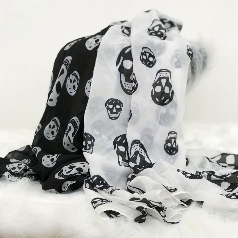 Skull Shape Pattern Scarves Long Shawl