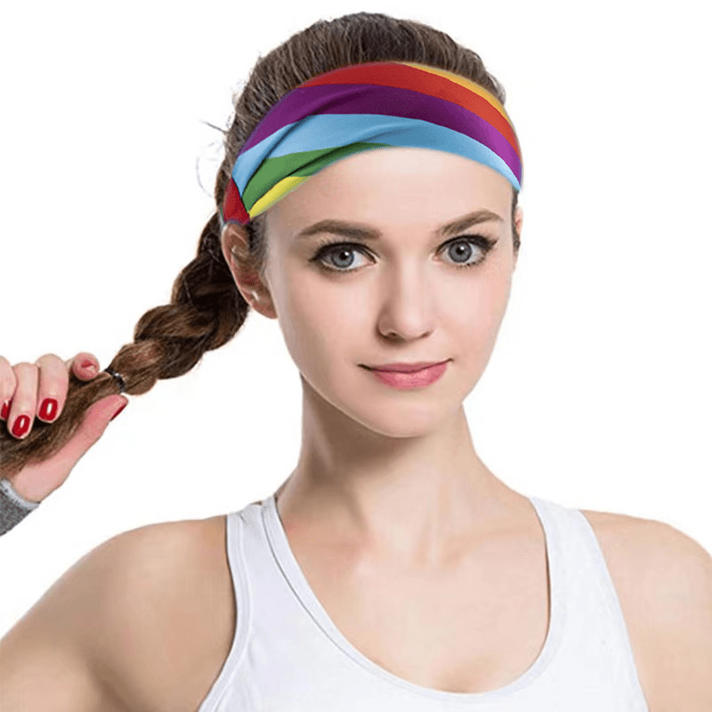 Rainbow Stripes Sports Headband LGBT Pride Love Is Love Sweatband