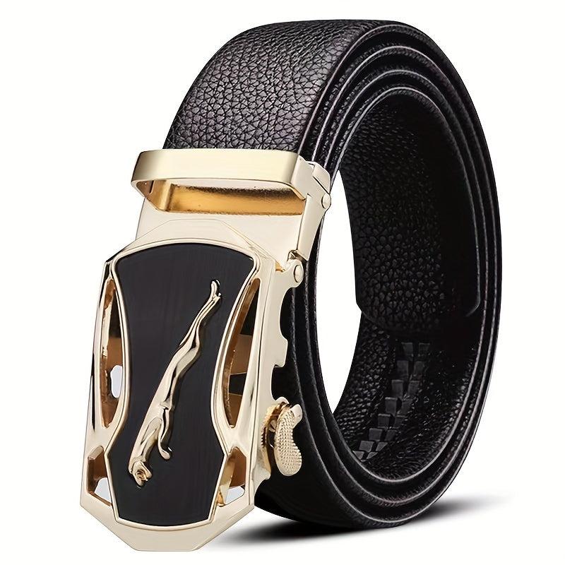 Men's Automatic Buckle Belt PU Leather Business Suit Waist Strap