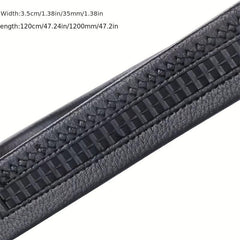 Men's Automatic Buckle Belt PU Leather Business Suit Waist Strap