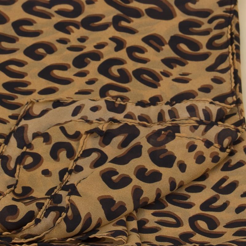 Leopard Print Chiffon Scarf Lightweight Floral Beach Wrap Shawl