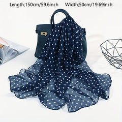 Polka Dot Print Chiffon Scarf Thin Shawl Breathable Gauze Head Wrap Women Boho