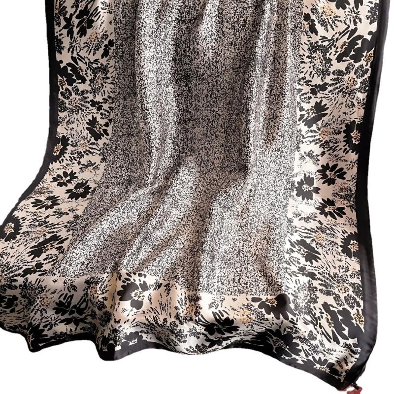 Abstract Graffiti Shawl Satin Sunscreen Windproof Head Wrap