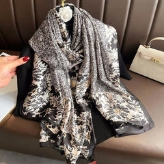 Abstract Graffiti Shawl Satin Sunscreen Windproof Head Wrap