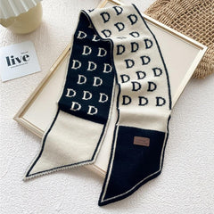 Knitted Letter D Neck Scarf Cold Weather Scarves For Women