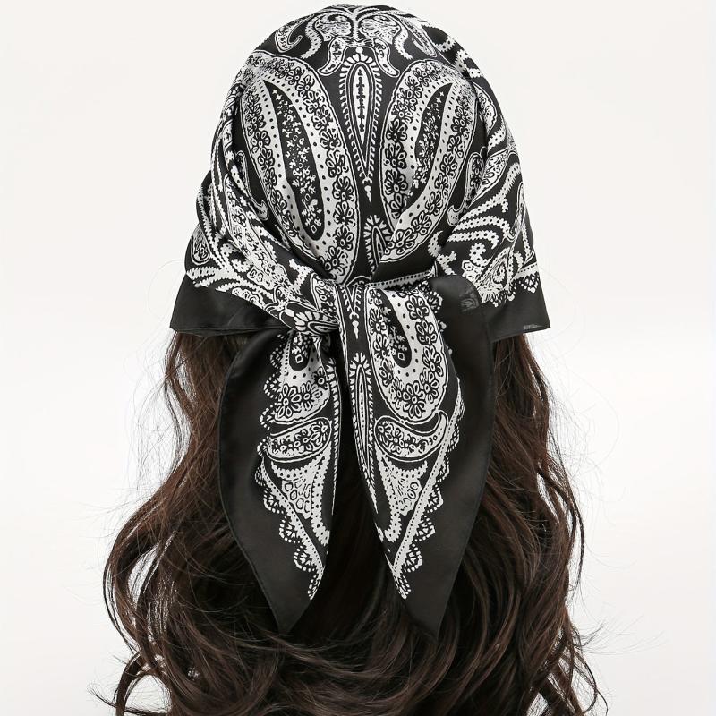 Paisley Print Bandana Silk Square Scarf Neckerchief Head Wrap