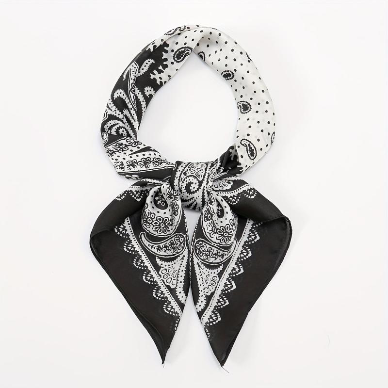 Paisley Print Bandana Silk Square Scarf Neckerchief Head Wrap