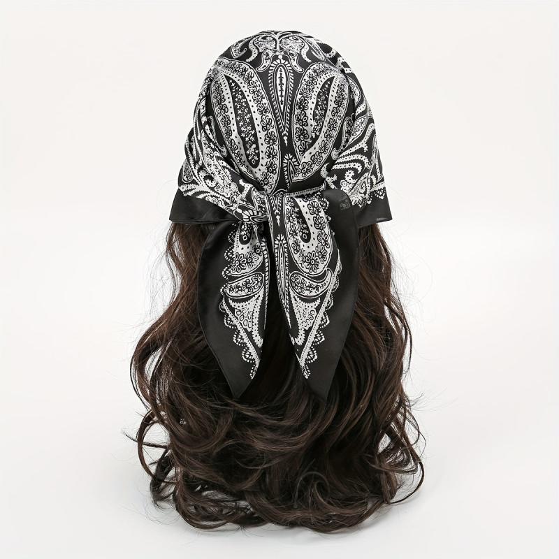 Paisley Print Bandana Silk Square Scarf Neckerchief Head Wrap