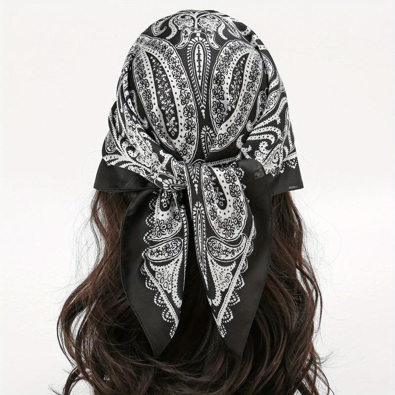 Paisley Print Bandana Silk Square Scarf Neckerchief Head Wrap