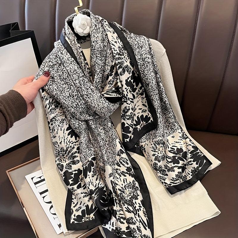 Chrysanthemum Print Large Silk Scarf