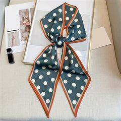 Polka Dot Print Twilly Scarf Long Ribbon Neck Tie Scarf